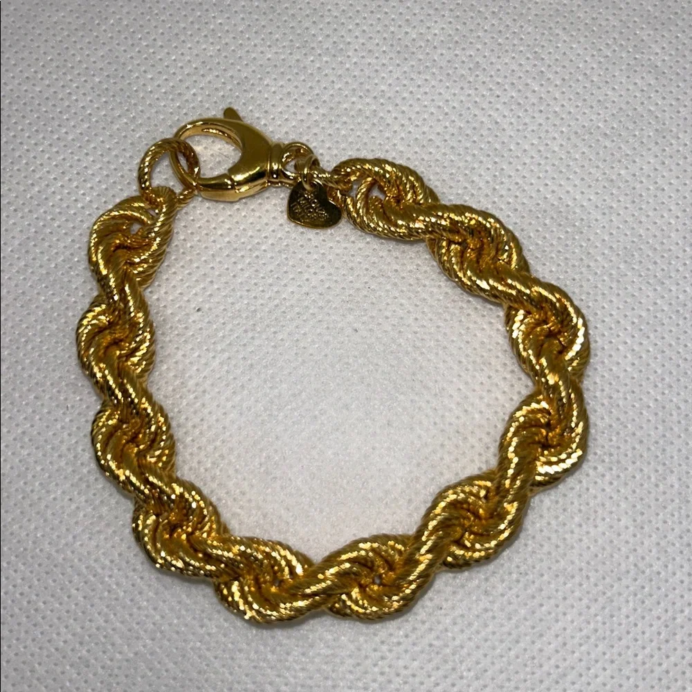 NWOT Gold Plated Bronze Twisted Rope Bracelet By Bronzo Italia